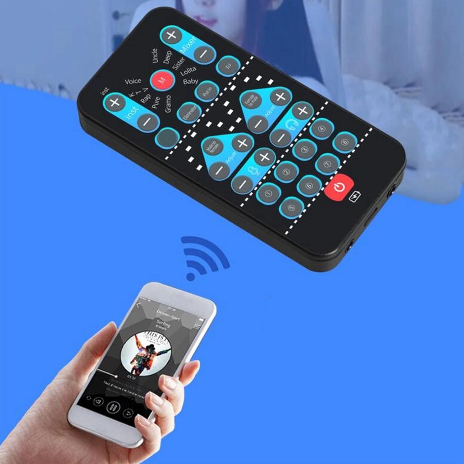 Handheld Voice Changer, Mini Live Broadcast Voice Disguiser Voice Disguiser with 8 Fixed Sound Effects Beginner Podcast Equipment Bundle for All Gaming Platform,Live Streaming,Recording,PC,Phone
