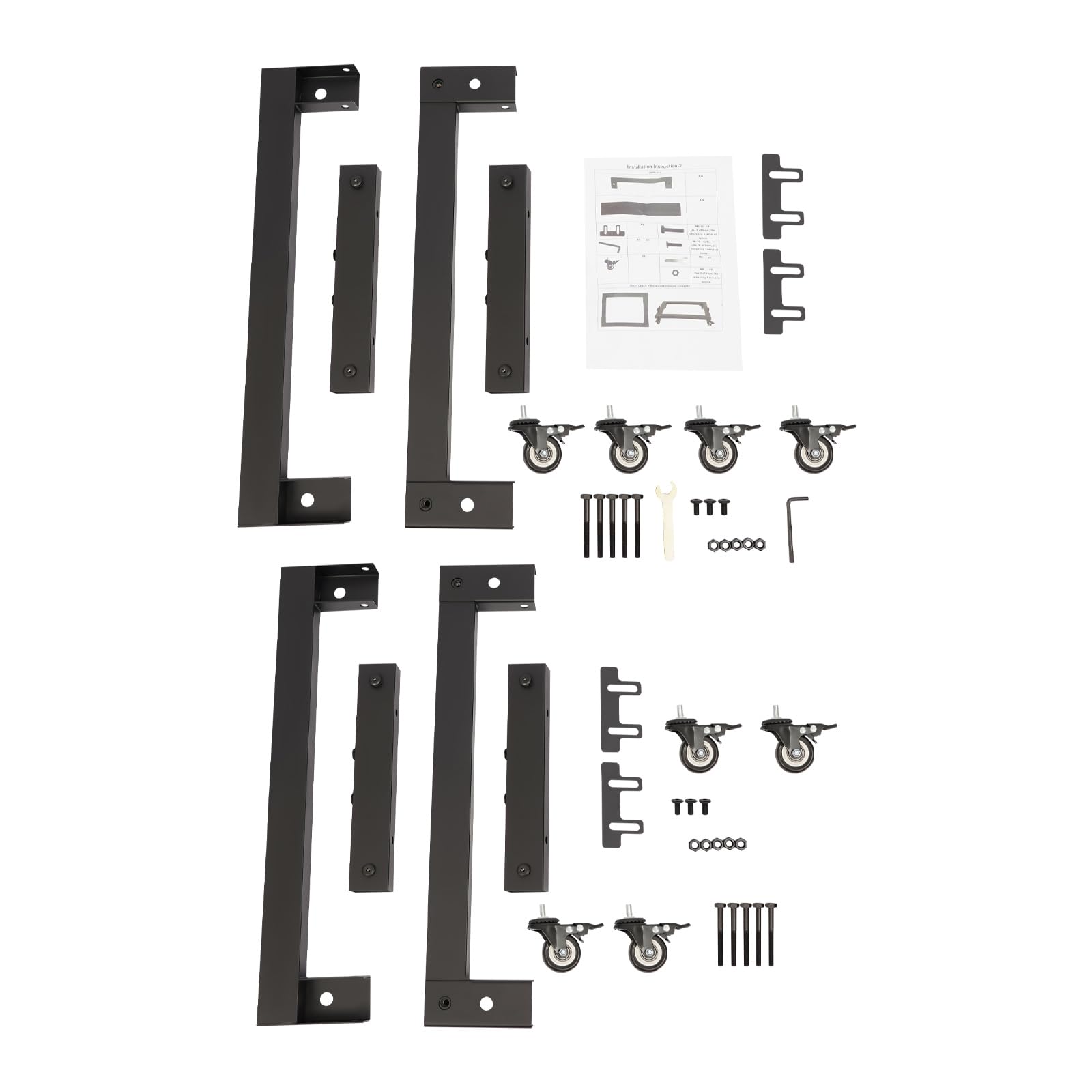 Set di 2 carrelli di trasporto industriali per mobili e dispositivi pesanti, con ruote in gomma e 4 ruote girevoli, portata fino a 150 kg, ideali per il trasporto di macchine e scatole, 60 x 40 x 12