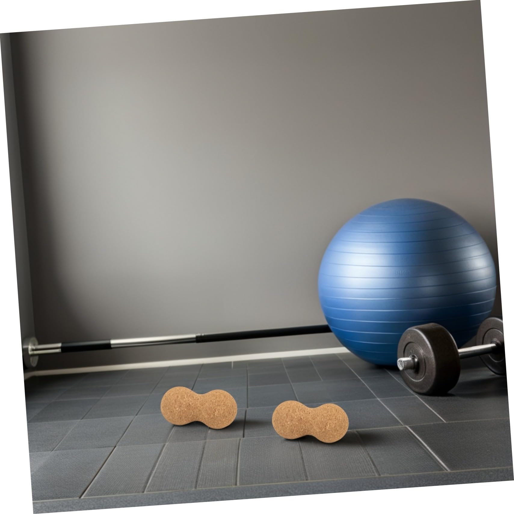 2 Bolas de Masaje de Corcho para Espalda y Pies, Forma de Cacahuete, Antideslizante, Herramienta de Relajación Muscular