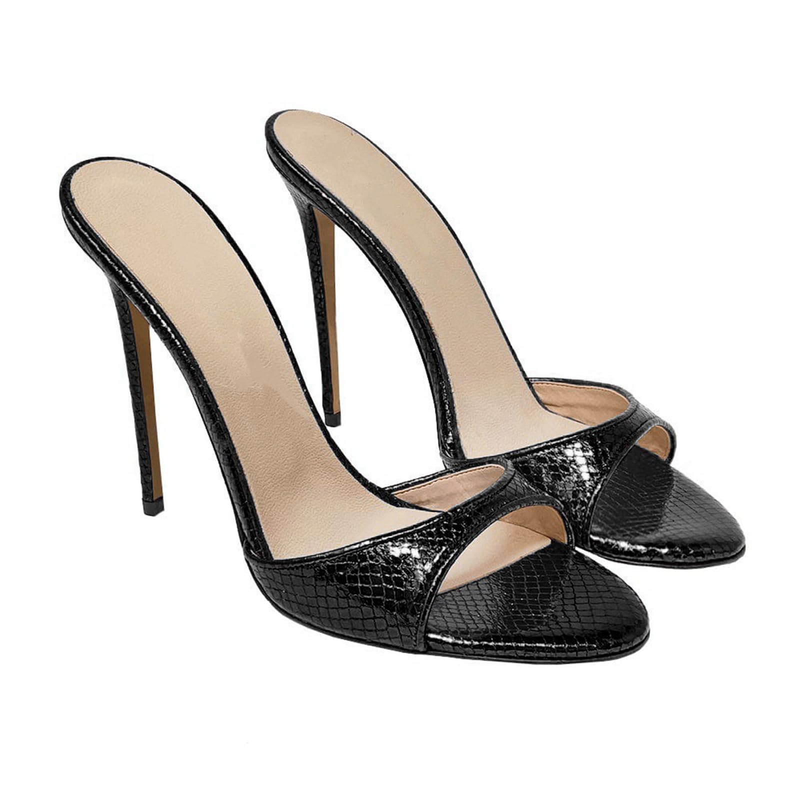 12CM/4.7IN Mules à Talons pour Femmes Slip on Mules Backless Talons Aiguilles