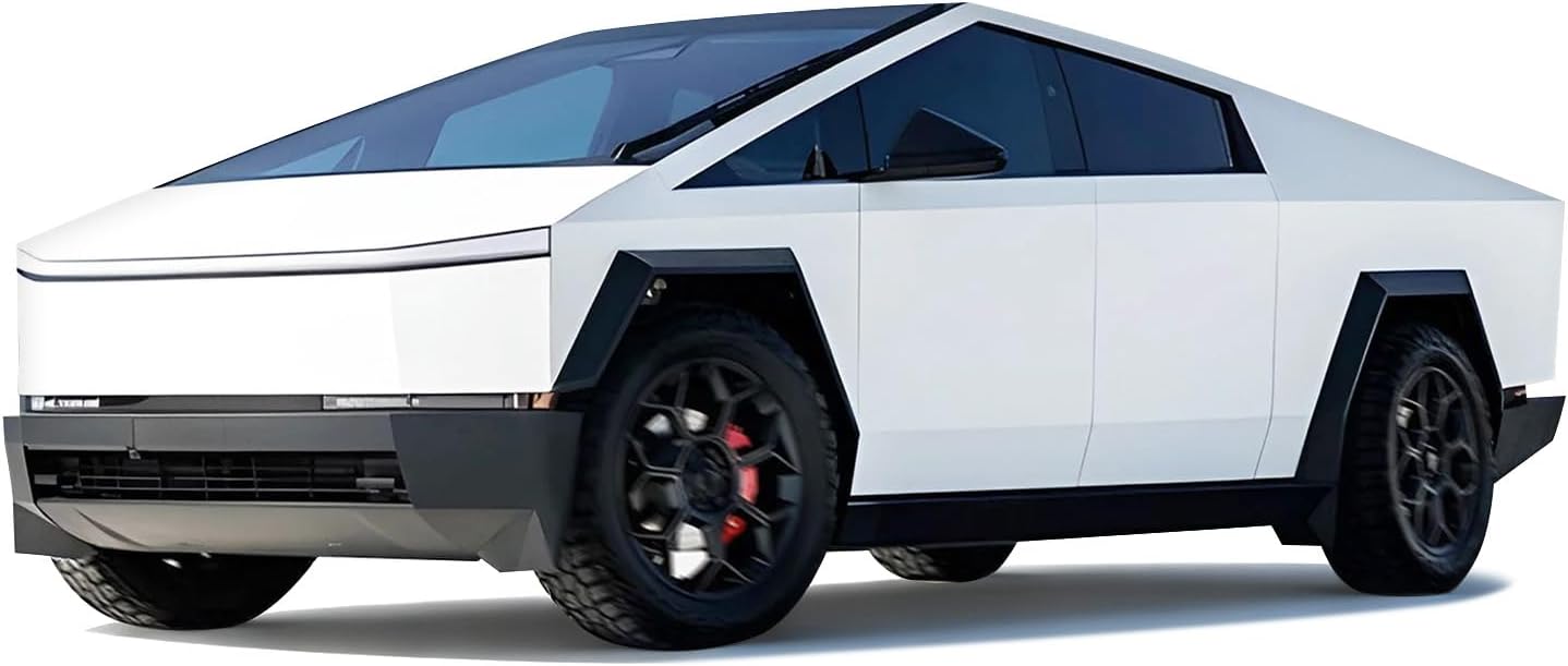 for Tesla Cybertruck 2025 2026 DIY PET Full Vinyl Wrap Color Change Film,Precut Full Vehicle Paint Protection Film,Self Adhesive PVC Waterproof Car Wrap Film Scratch Protector (matt White)