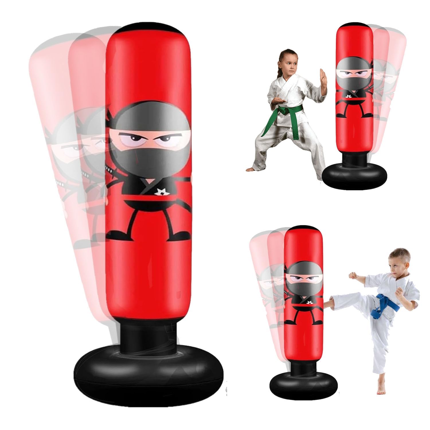 Kids Inflatable Boxing Bag for 4-12 Years, Practice Karate, Taekwondo, Birthday Gift for Boys & Girls