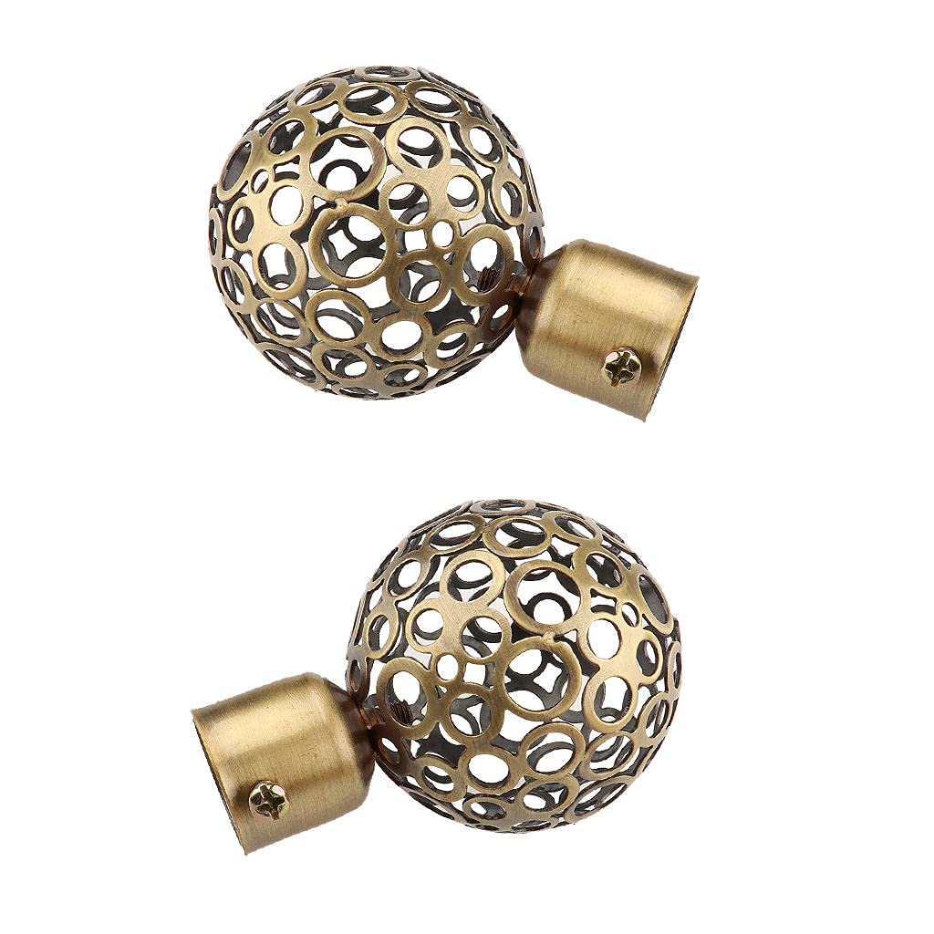B Blesiya 3# Bronze Drapery Treatment Window Curtain Rods - Round Design 22Mm -6Inch Length Pick 3_Bronze