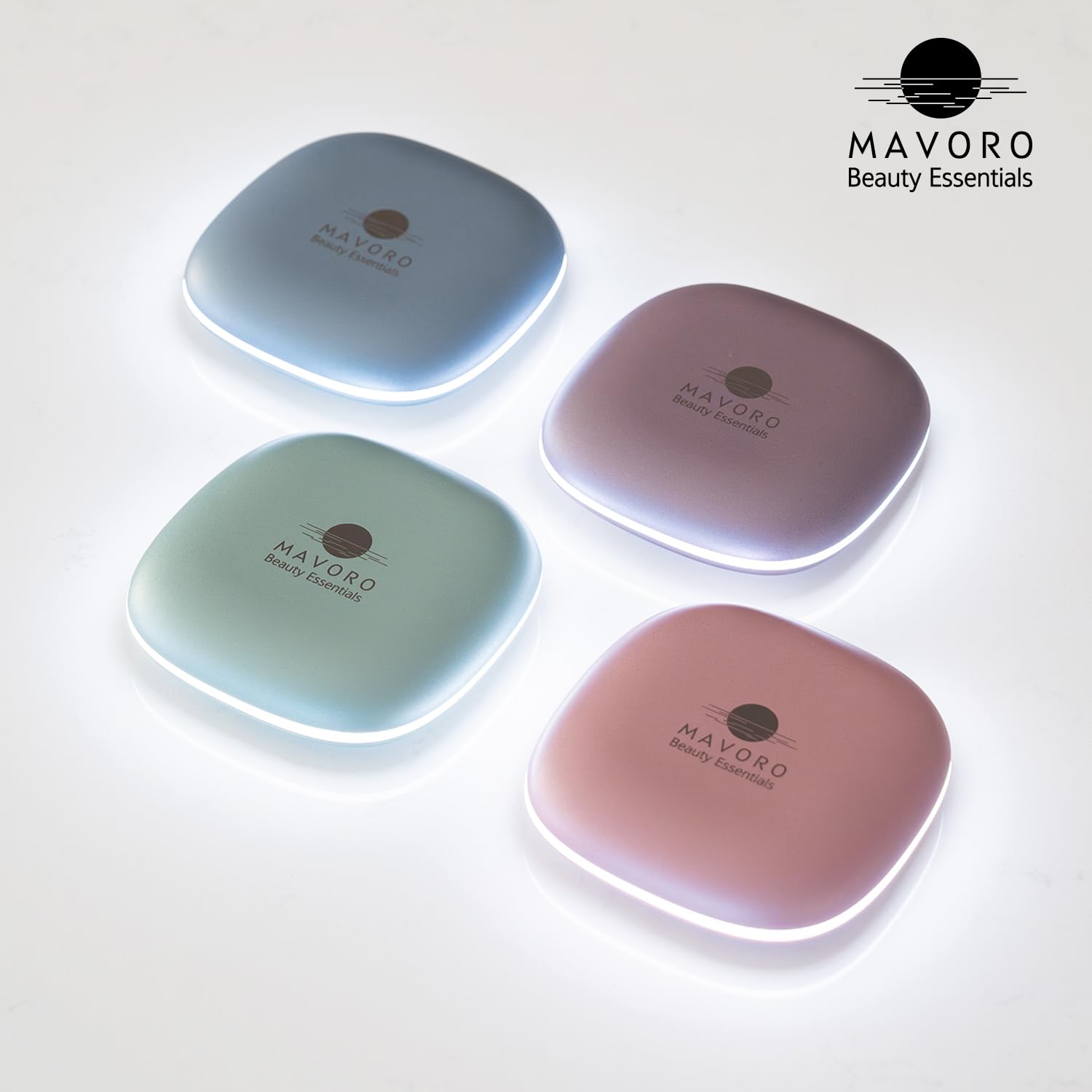 Mavoro LED Compact Makeup Mirror with 1x/10x Magnification