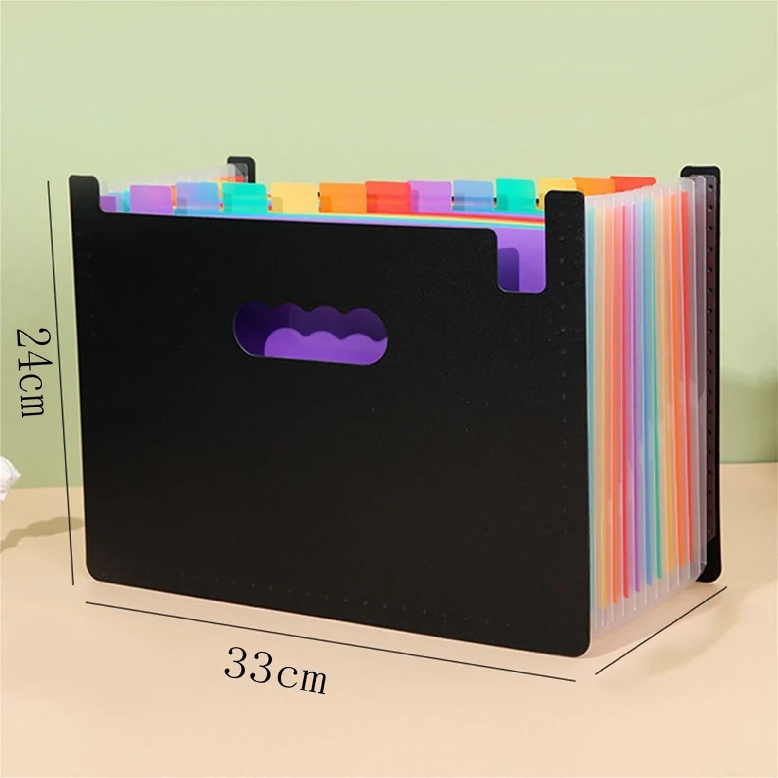 Organisateur de fichiers en accordéon extensible A4, 2 pcs, 12 pochettes(Pink)