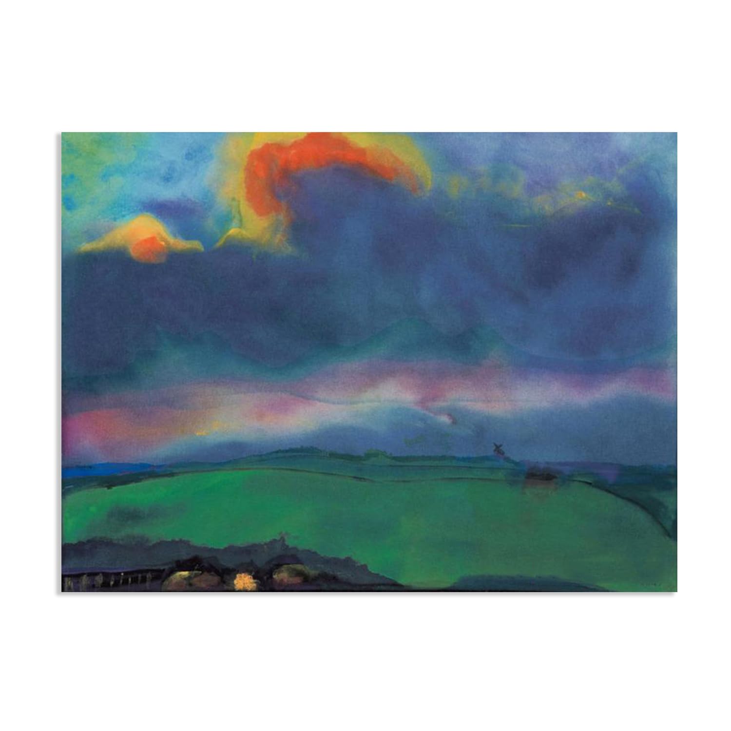 Emil Nolde Seascape Canvas Wall Art Marsh Landscape Evening Abstract Reproductions Coastal Expressionism Artwork Wall Decor for Living Room Bedroom Office Home Decor110x80cm(43x31in)Frameless