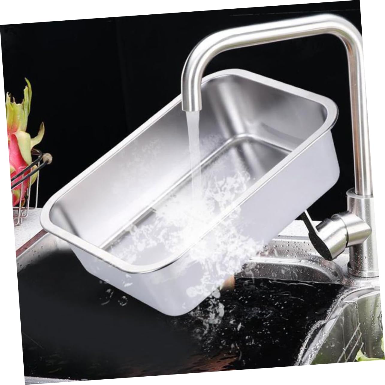 BRIGHTFUFU 2pcs Rice Steamer Bread Pan Loaf Pan Trays Stainless Steel Buffet Tray Buffet Rectangular Tray Table Buffet Pan Buffet Foods Holder Buffet Metal Plate Silver 201 Stainless Steel