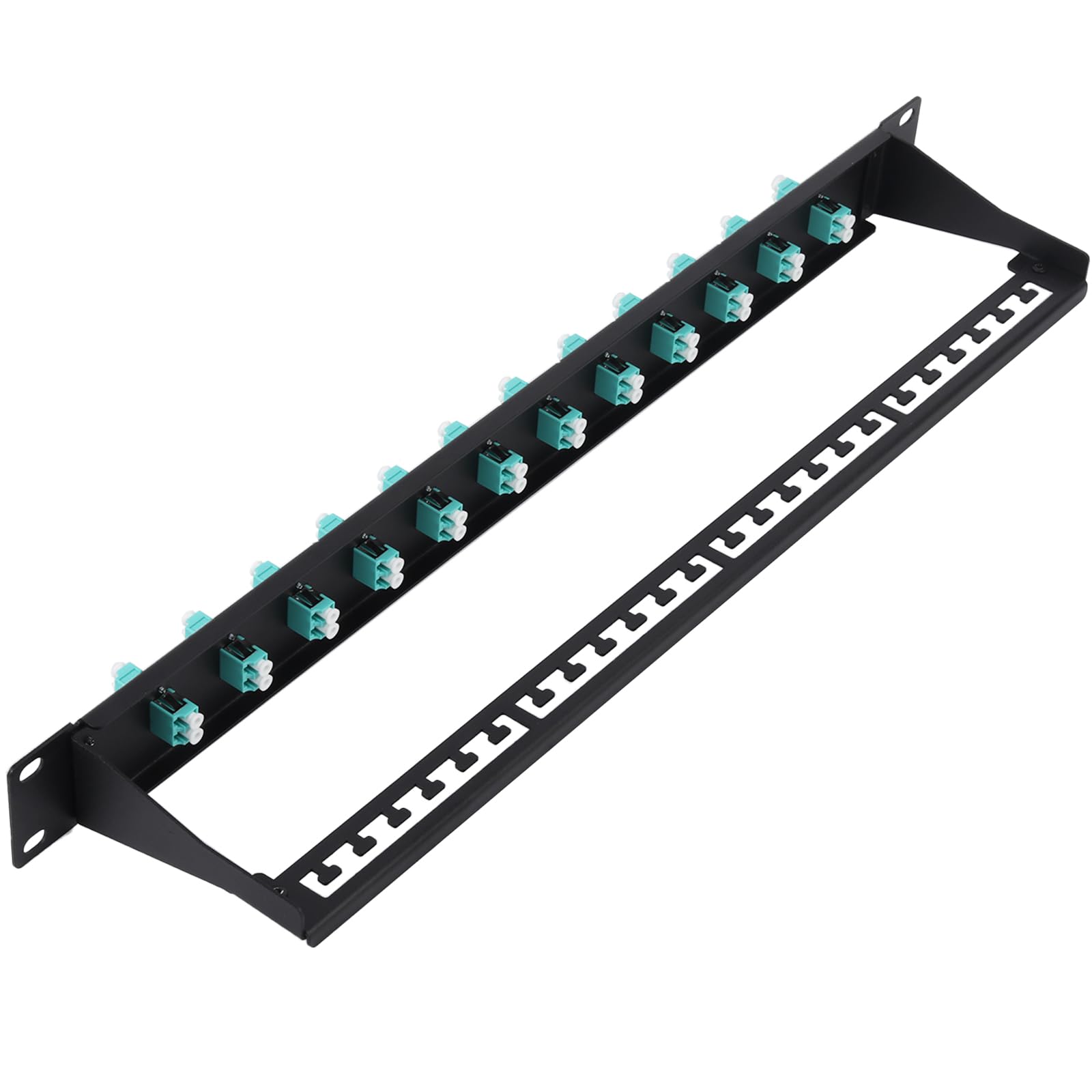Panneau de brassage 1U avec 12 adaptateurs LC OM3 multimode pour rack 19 pouces - 6