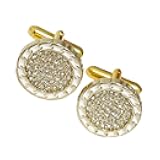 BLIKEJIN Men Cufflinks Chain Edge Rhinestone Elegant Sparkling Wedding Business Graduation Formal Shirt Accessories