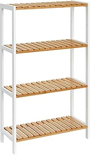 SONGMICS Bamboo Storage Shelf, 4-Tier Shelvin...,