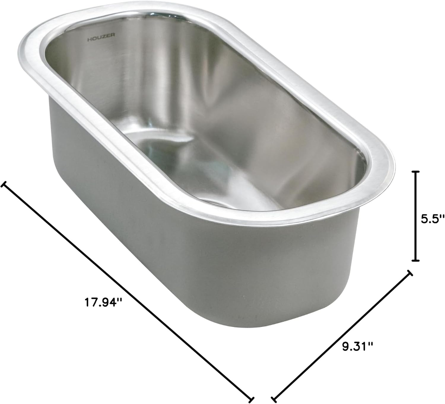 Houzer Club Stainless Steel Kitchen Bar & Prep Sink - 10 Inch Undermount Compact Single Bowl Sink, Durable & Versatile, Essential for Home & Apartment, Nested 40-Pack - CS-1105-40