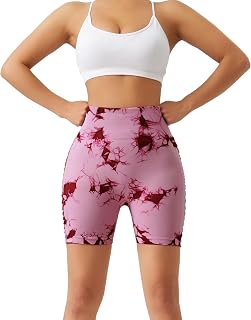 Stylish Tie-Dye Biker Shorts for Women - Cutout Design, High Waist Seamless Design, Perfect for Gym Yoga and Workouts