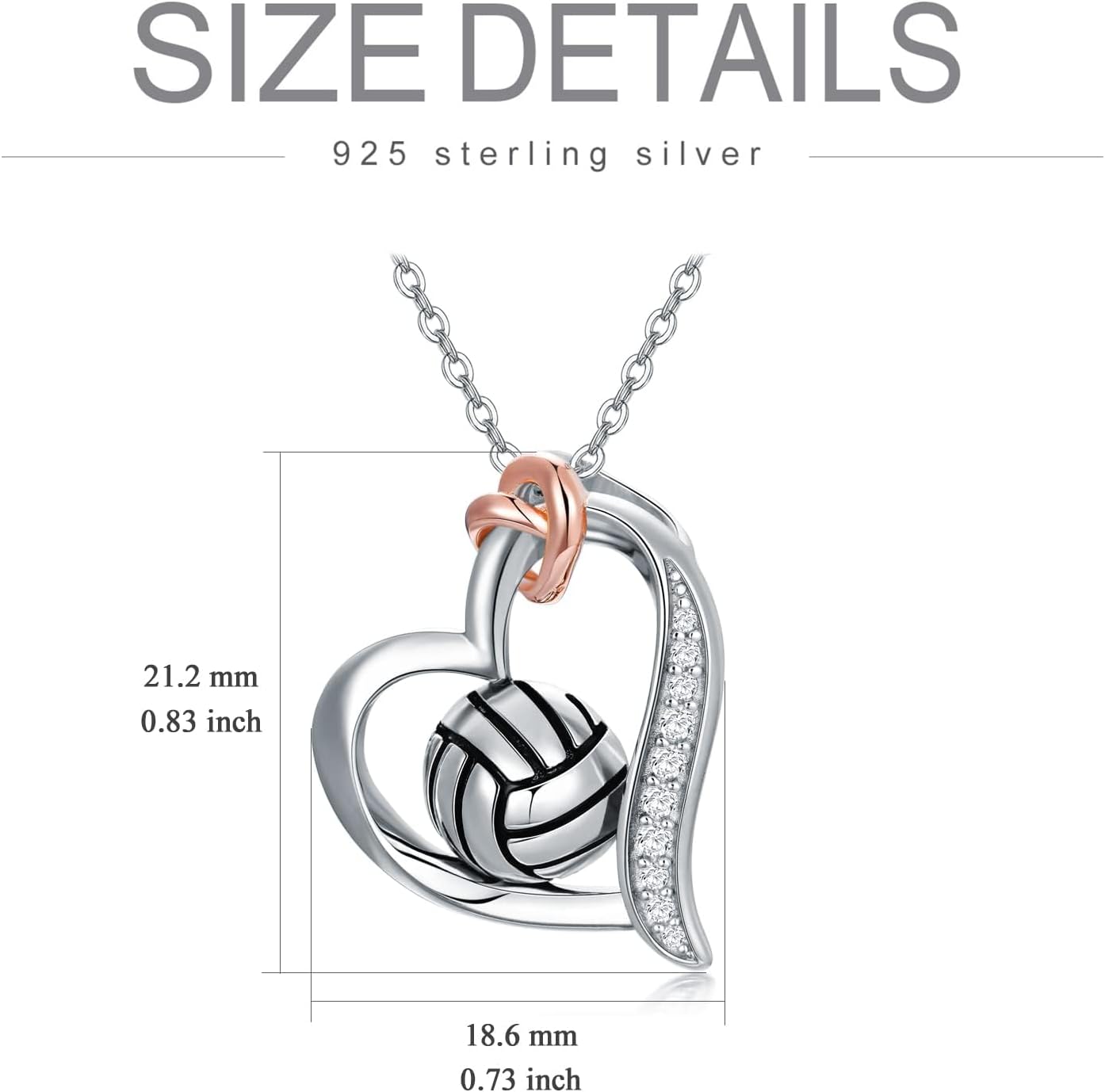 YAFEINI Volleyball/Baseball/Basketball/Tennis/Soccer/Golf/Necklace 925 Sterling Sliver Heart Sports Pendant Jewelry Gifts for Women