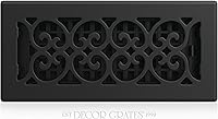 Vista 7 de Decor Grates ST414 Registro de suelo con diseño de voluta, 4 x 14 pulgadas, negro texturizado