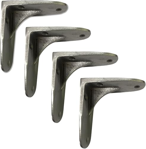 Miniatura 8 de NACH Soportes decorativos para estantes, 2 unidades de 4.3 x 2 x 3.5 pulgadas, soportes de metal antiguo de hierro fundido para estanterías