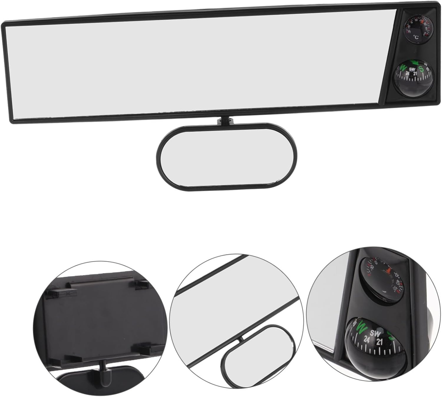 Gatuida 3pcs Car Interior Rearview Mirror Clip Mirror for Enhanced Driving Safety Compatible Car Models Easy Installation Guide