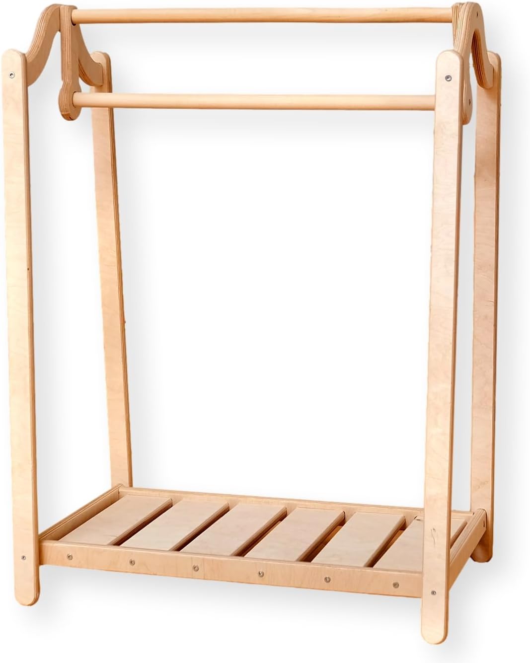 Montessori Clothing Rack and Wardrobe Set | Premium Kids Wood Furniture | Toddler Wardrobe Set | Toddler Wardrobe and Dress Up Station | Child Room Clothing Organizer (Clothes Rack)