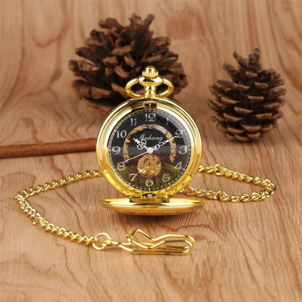 Generic Gold Mechanical Pocket Watch, Unisex Adults Kids, Men Women, Pocket Watch Chains, Vintage Style, Watches/Fashion