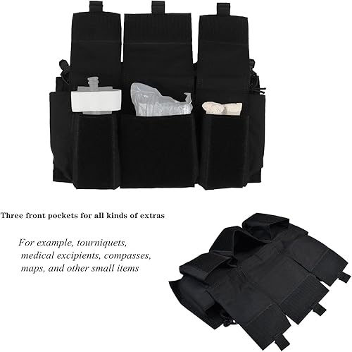 Miniatura 3 de Paquete cuádruple táctico Mag Pouch Tactical Magazine Pouch con bolsa de utilidad de gancho y bucle en la parte posterior