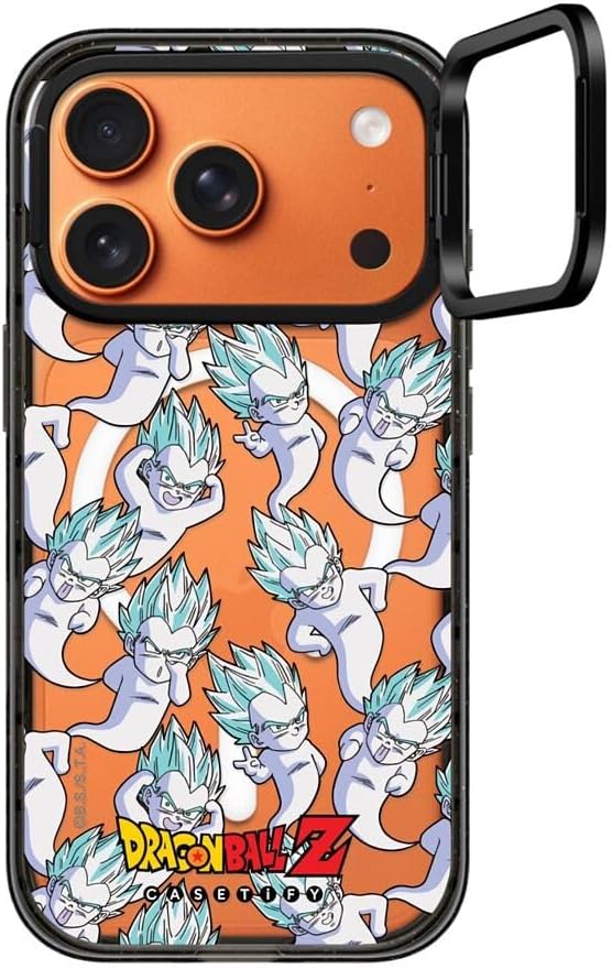 CASETiFY Impact Ring Stand iPhone 17 Pro Case [Dragon Ball Colab/Kickstand/Magsafe / 6.5 ft. 3X Military Grade Drop Protection] - GOTENKS : Super Ghost Kamikaze Attack - Clear Black