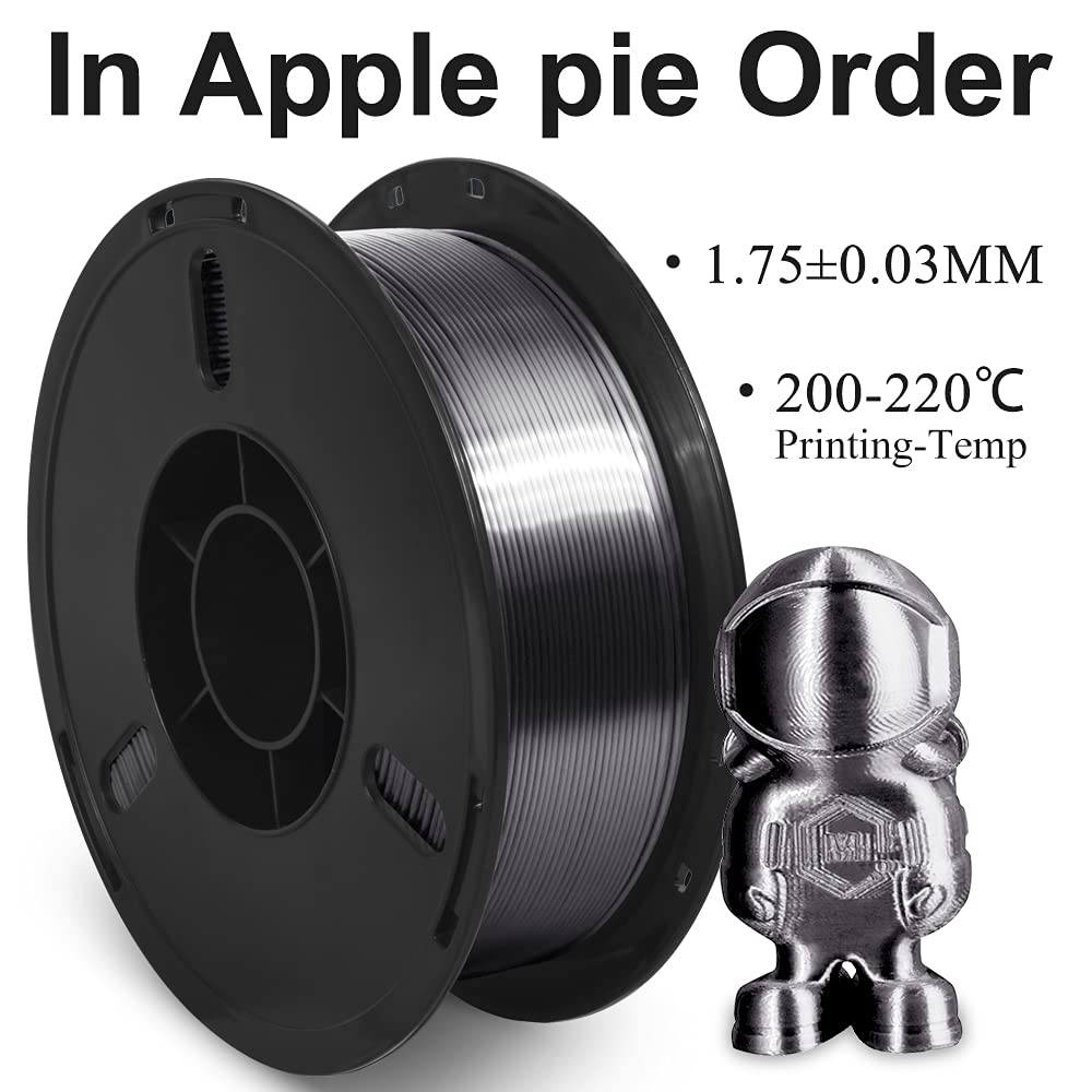 Silk Black Gery PLA Filament 1.75mm 3D Printer Filament 1KG (2.2LBS) Printing Materials Silky Shiny PLA