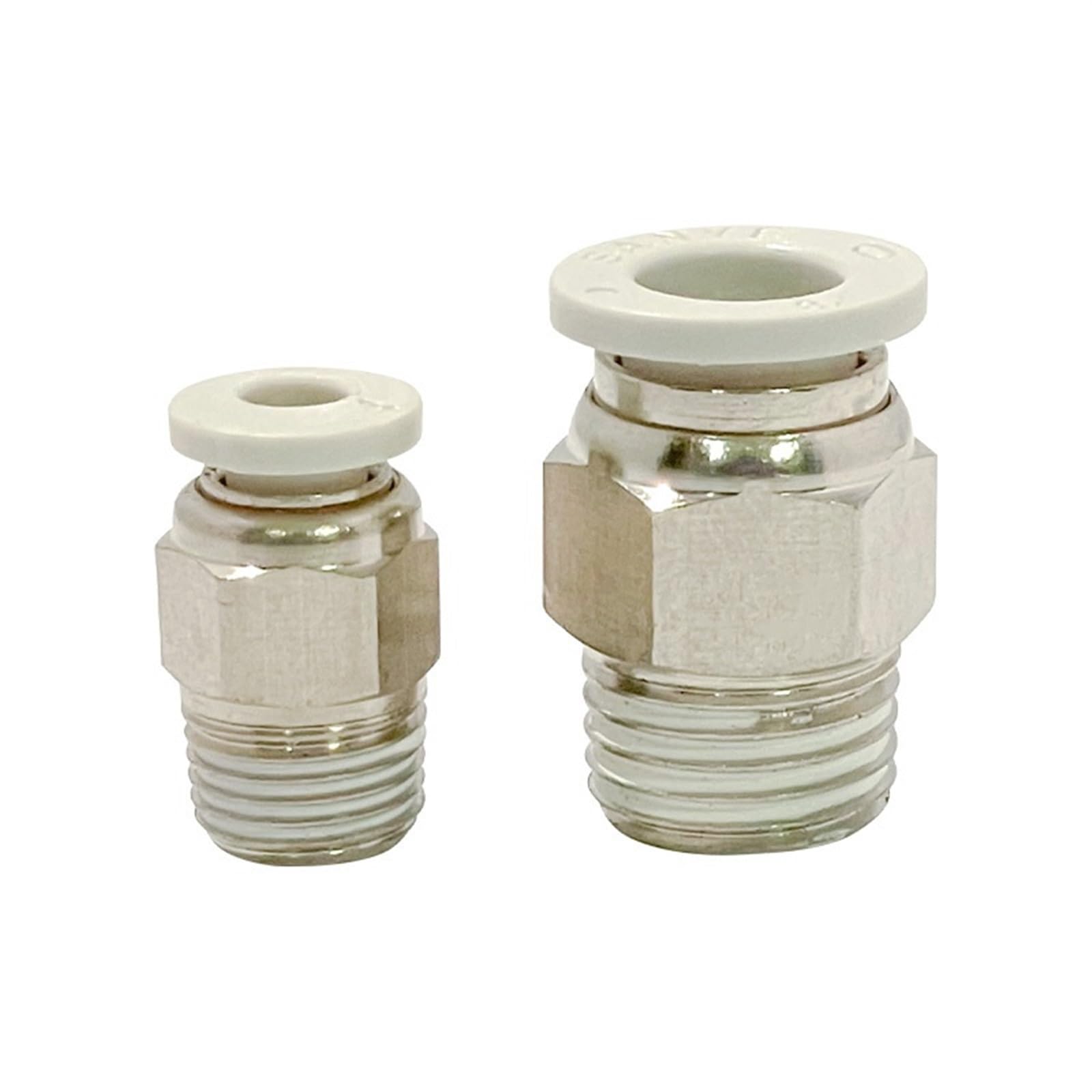 Conector de tubería de 30 piezas, accesorios rectos macho rápidos de un toque PC4-01/PC4-02/PC6-02/PC8-01_Conexión neumática blanca (Color : PC6-M5)