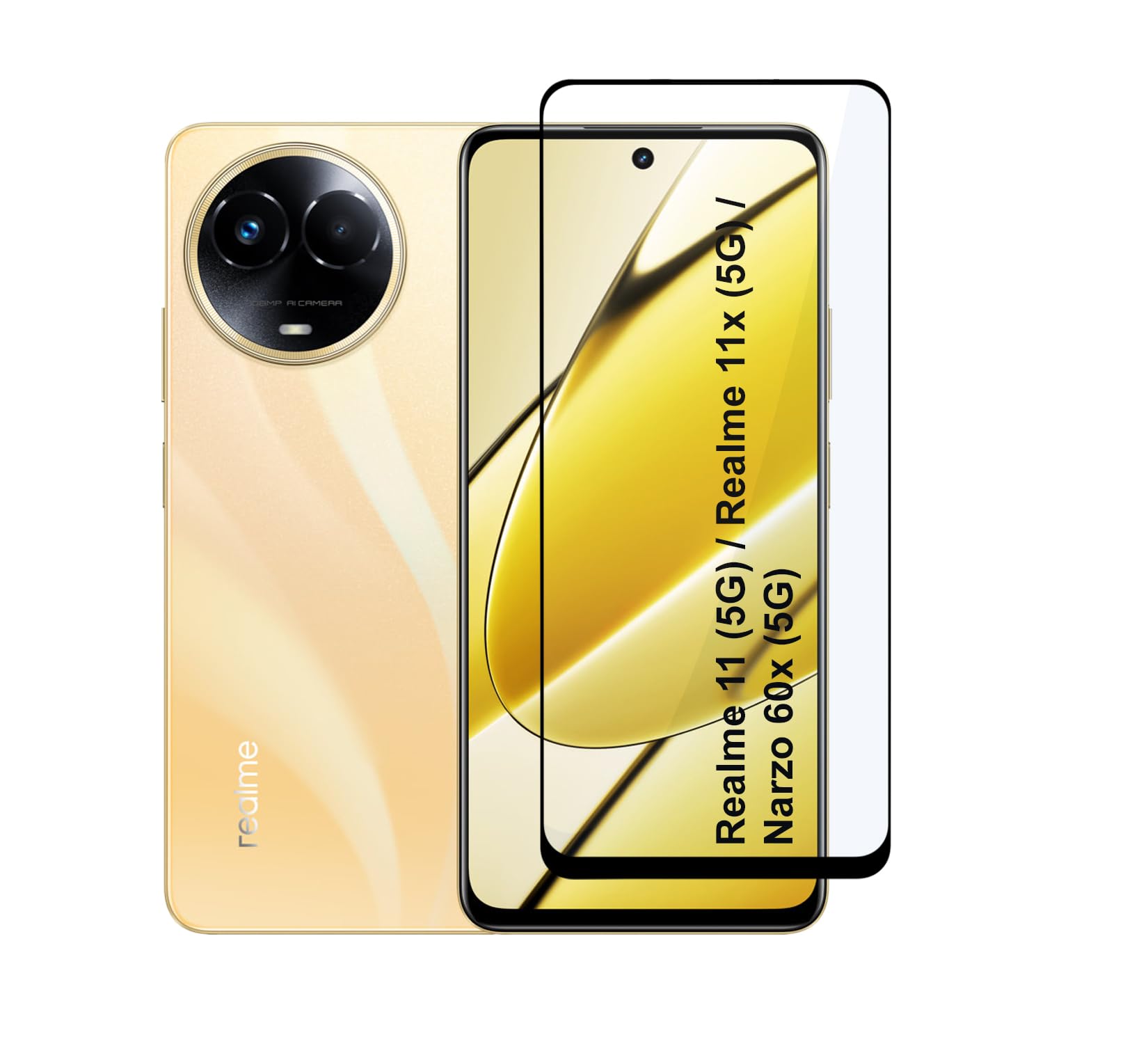 CEDO Realme 11 (5G) / Realme 11x (5G) / Realme Narzo 60x (5G) / Tempered Glass | Screen Protector Full HD Quality Tempered Glass Anti-Scratch Edge to Edge Coverage with Easy Installation Kit (Black) (B0CMXN3ZRK) Amazon Price History, Amazon Price Tracker
