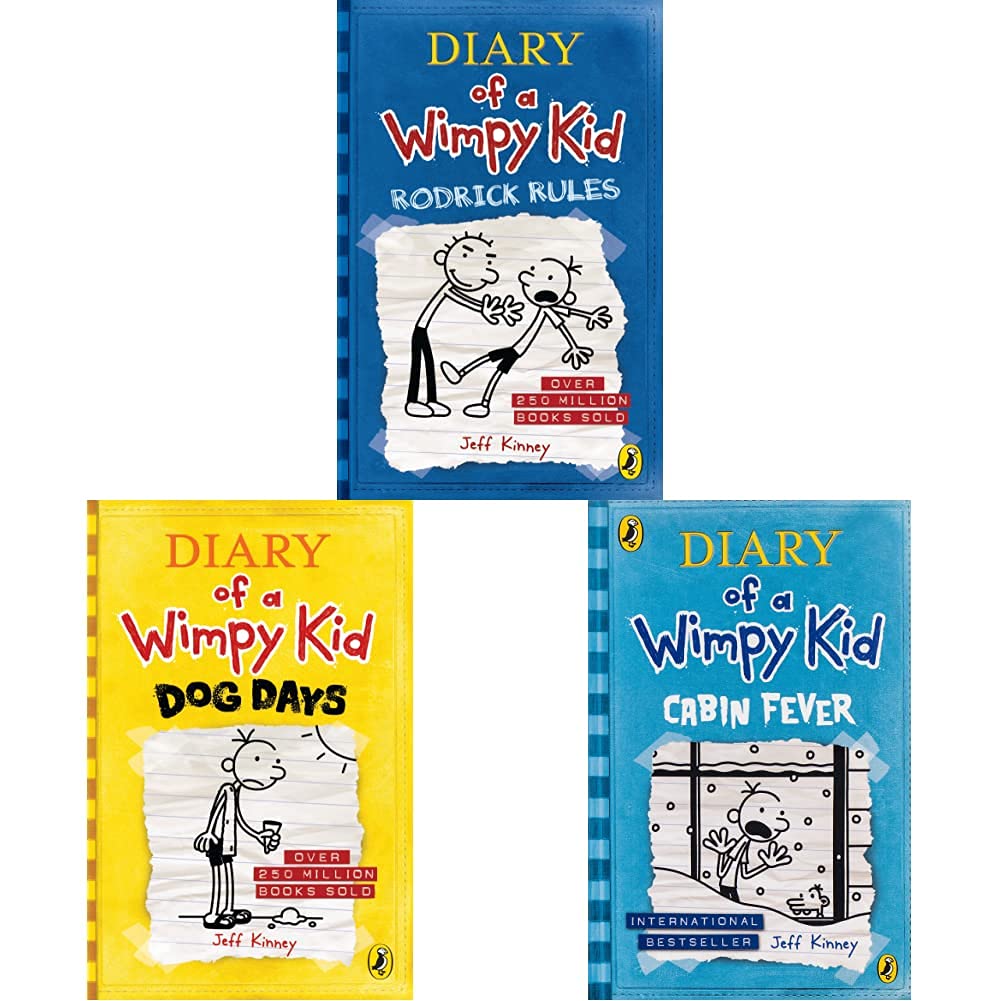 Diary of a Wimpy Kid: Rodrick Rules+Diary of a Wimpy Kid: Dog Days+Diary of a Wimpy Kid - 6: Cabin Fever(Set of 3books)