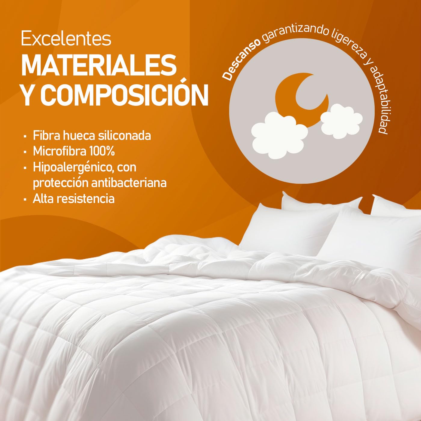 amuéblate online - Relleno Edredón Nórdico Acolchado de Fibra 250gr de 280 x 220 cm, Tejido Microfibra Tacto Suave y Sedoso, para Cama de 200
