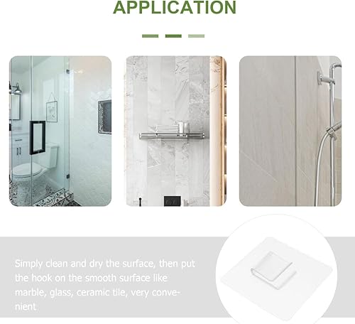 Miniatura 6 de Cabilock 20 ganchos adhesivos transparentes para baño, estantes de ducha montados en la pared, sin taladro, soporte para jabón, ganchos de pared