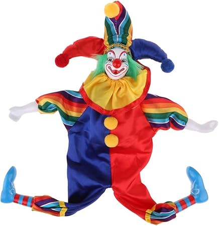 Amazon 手作り 陶器人形 ハーレクイン ピエロ人形 クラウン人形 ドー 人形 ドール おもちゃ