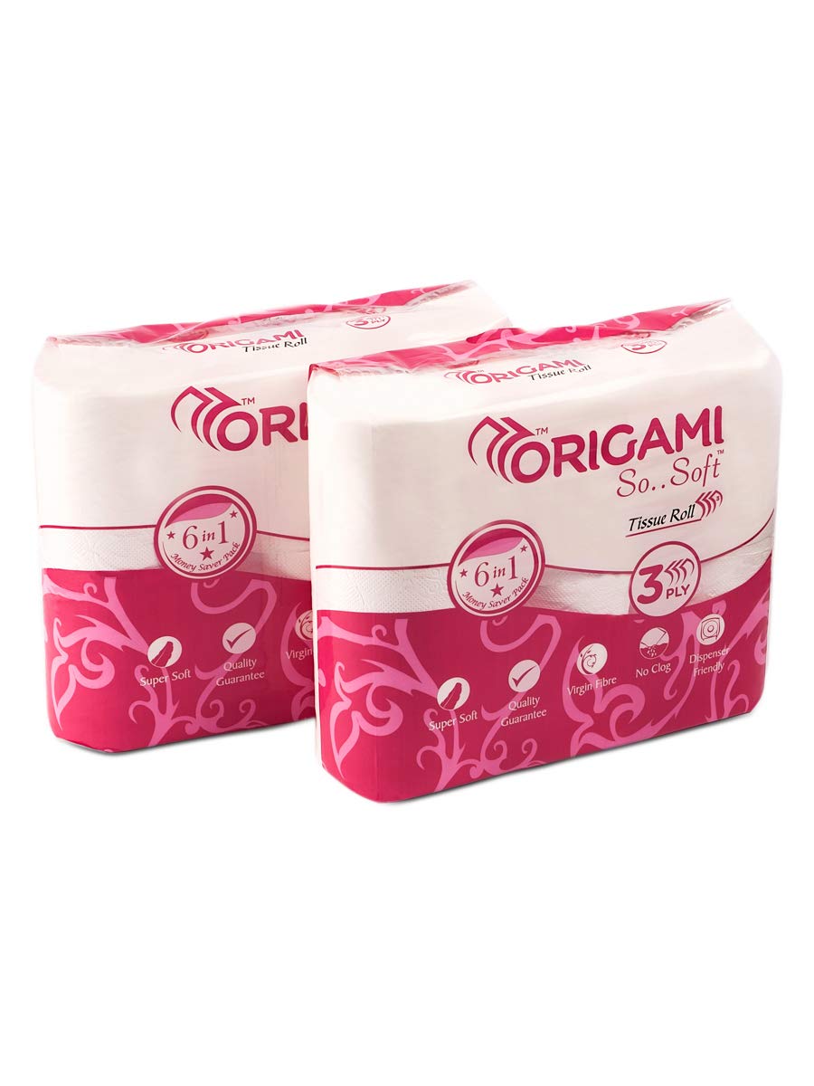 Origami So Soft 3 Ply Toilet Paper/Toilet Roll/Tissue Roll - 10 x 9.8 cm - 160 Pulls Per Roll - 6 in 1 - Pack of 2-12 Rolls, 1920 Pulls (B016Y37JLE) Amazon Price History, Amazon Price Tracker