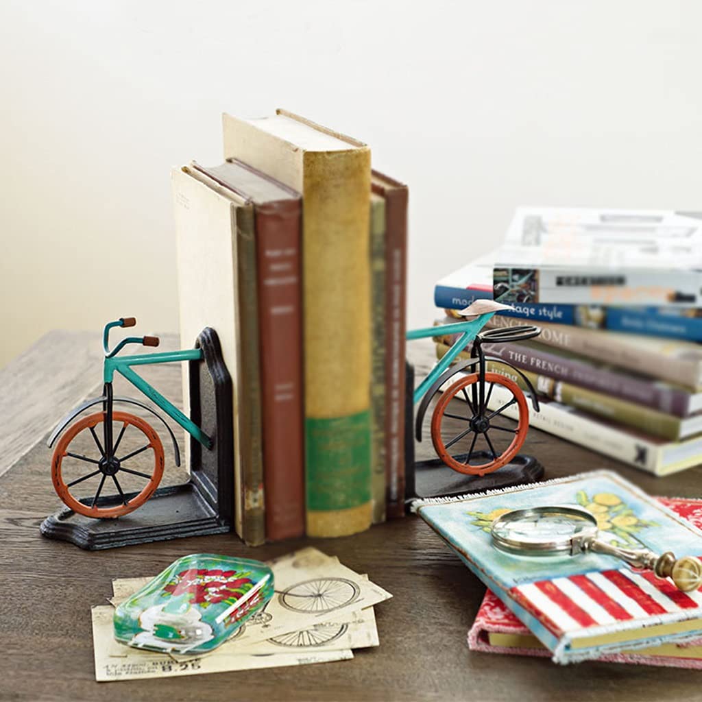 Dekoracyjne podpórki do książek Bookences Rower Creative Bookend Book Półka Kwitu żelaza Anti-Swid Książki Końcówki Dekoracji Biuro Bistro Jadalnia Ornamenty Uchwyty do przegródek do książek
