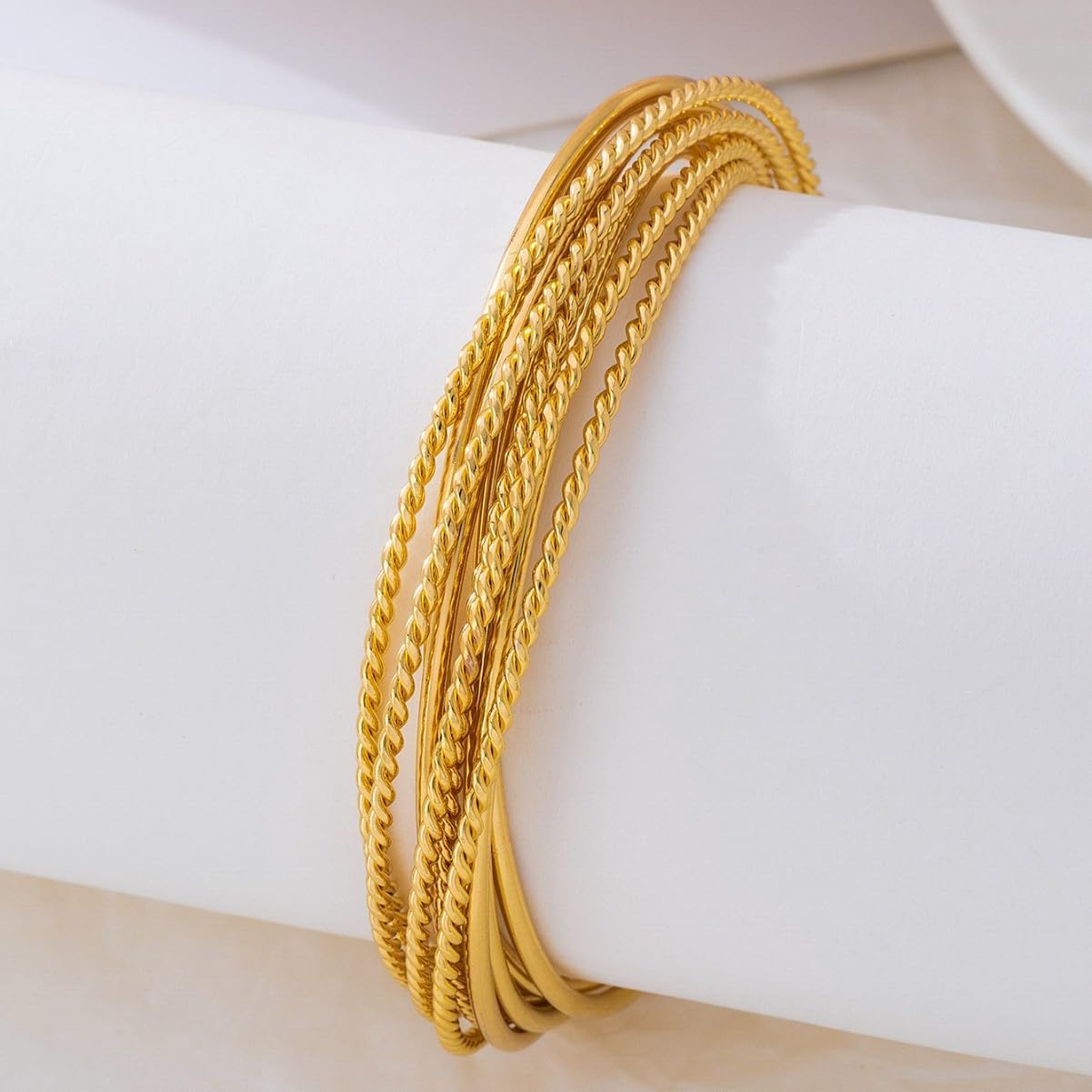 Gold Bangle Bracelets for Women Layer Stackable Bracelets Set Vintage Cuff Bracelet Boho Bracelet Jewelry Set for Women - Image 5