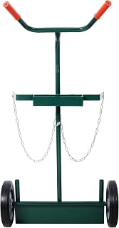 XTevu Dual Cylinder Welding Cart - 440 lb Capacity Gas Tank Dolly with 10" Rubber Wheels, Oxygen Acetylene Hand Truck 43x25x20"