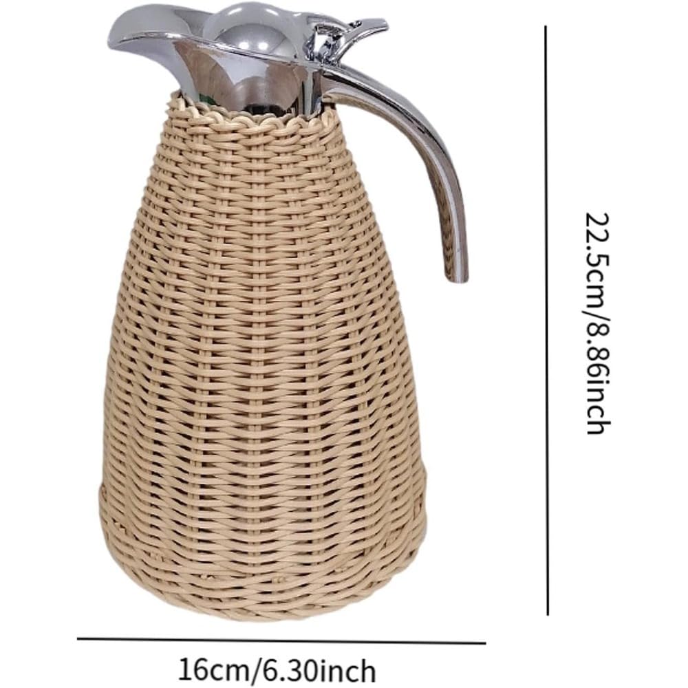 Acero inoxidable Café Carafe aislado Pitcher Bebidas Hervidor de vacío Tapa sellada para zumo de leche Hogares Barbacoa Nevera, Natural