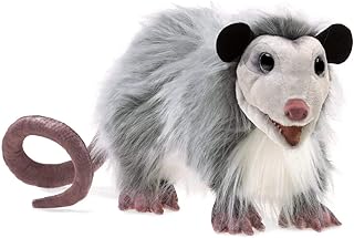 Folkmanis Opossum Hand Puppet, Gray, Black, Brown, 1 EA