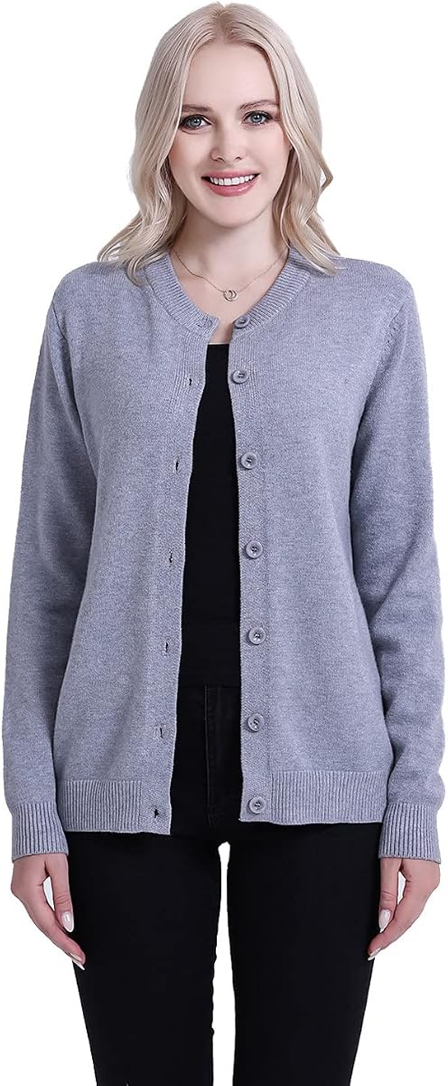 SMILING PINKER Cárdigan para mujer con botones, grueso y suave, regalo para madre abuela
