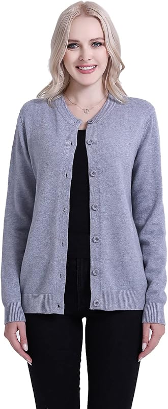 SMILING PINKER Cárdigan para mujer con botones, grueso y suave, regalo para madre abuela