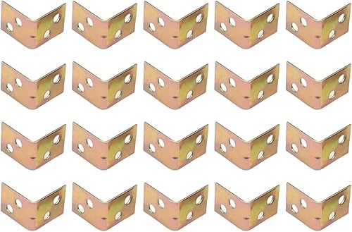 Miniatura 6 de Aicosineg 50 soportes de esquina de metal de 0.87 x 0.67 pulgadas, soportes de ángulo interno de 90 grados, soportes en forma de L, con tornillos