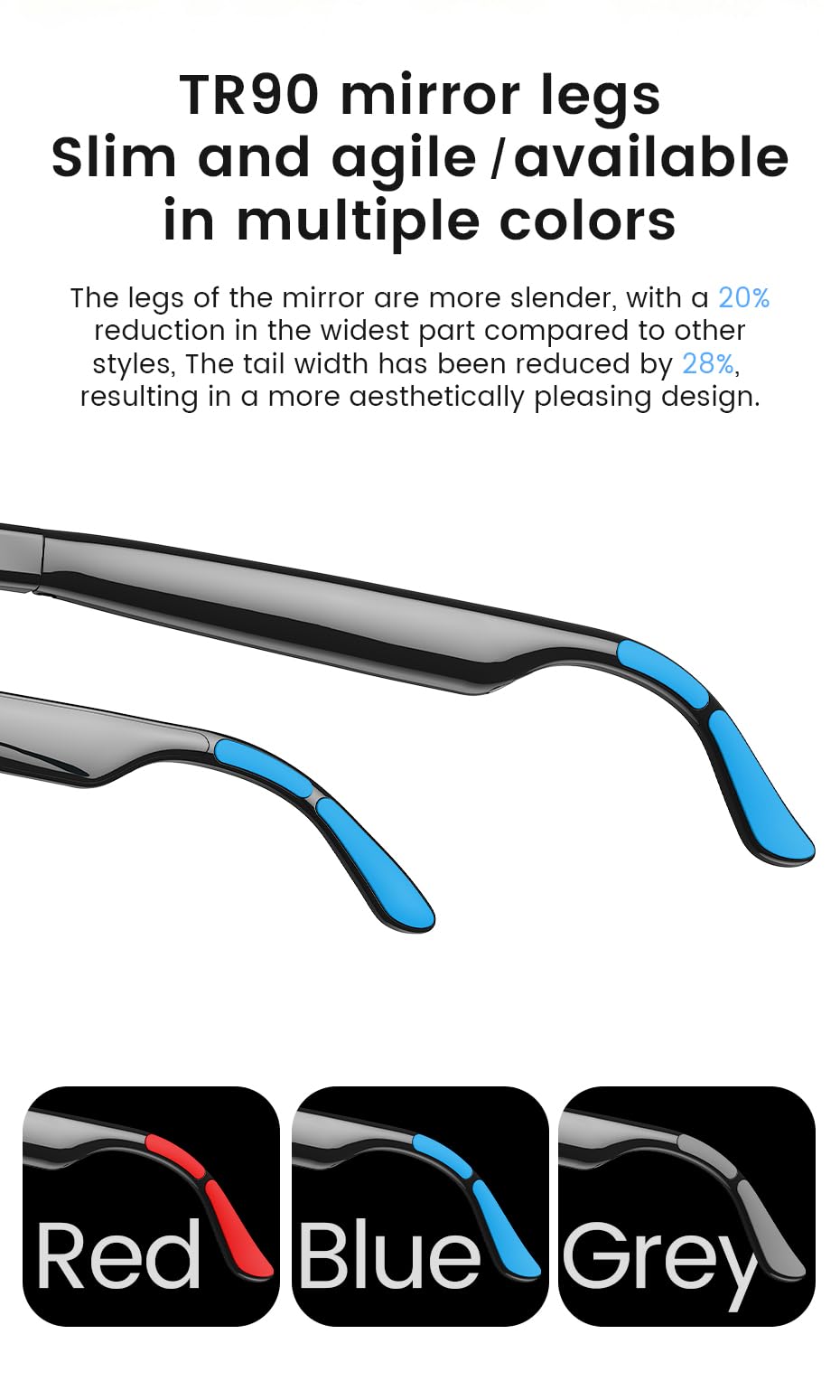 Générique 2026 Lunettes Connectées Audio Bluetooth Verres Électrochromiques Teinte Réglable 1 Clic, Écouteurs Intégrés, Appels Mains Libres, Protection UV400, Autonomie 100mAh 11LASTYLE47