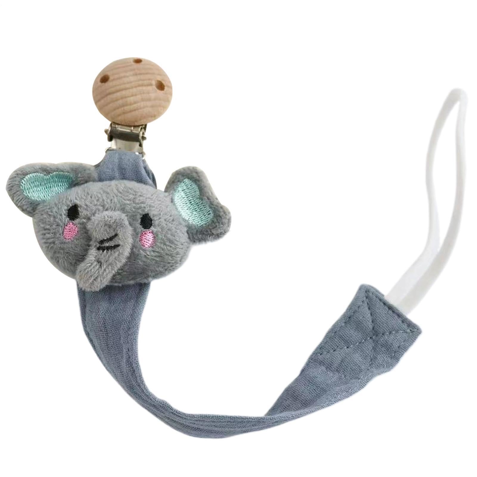 Pacifier Holder - Teething Ring Strap for Pacifiers | Animal Shaped Anti Lost Holder, Soft Silicone, Teether and Hiccup Towel Clip Holders 27x7x3cm/10.63x2.76x1.18 Inches — view 7