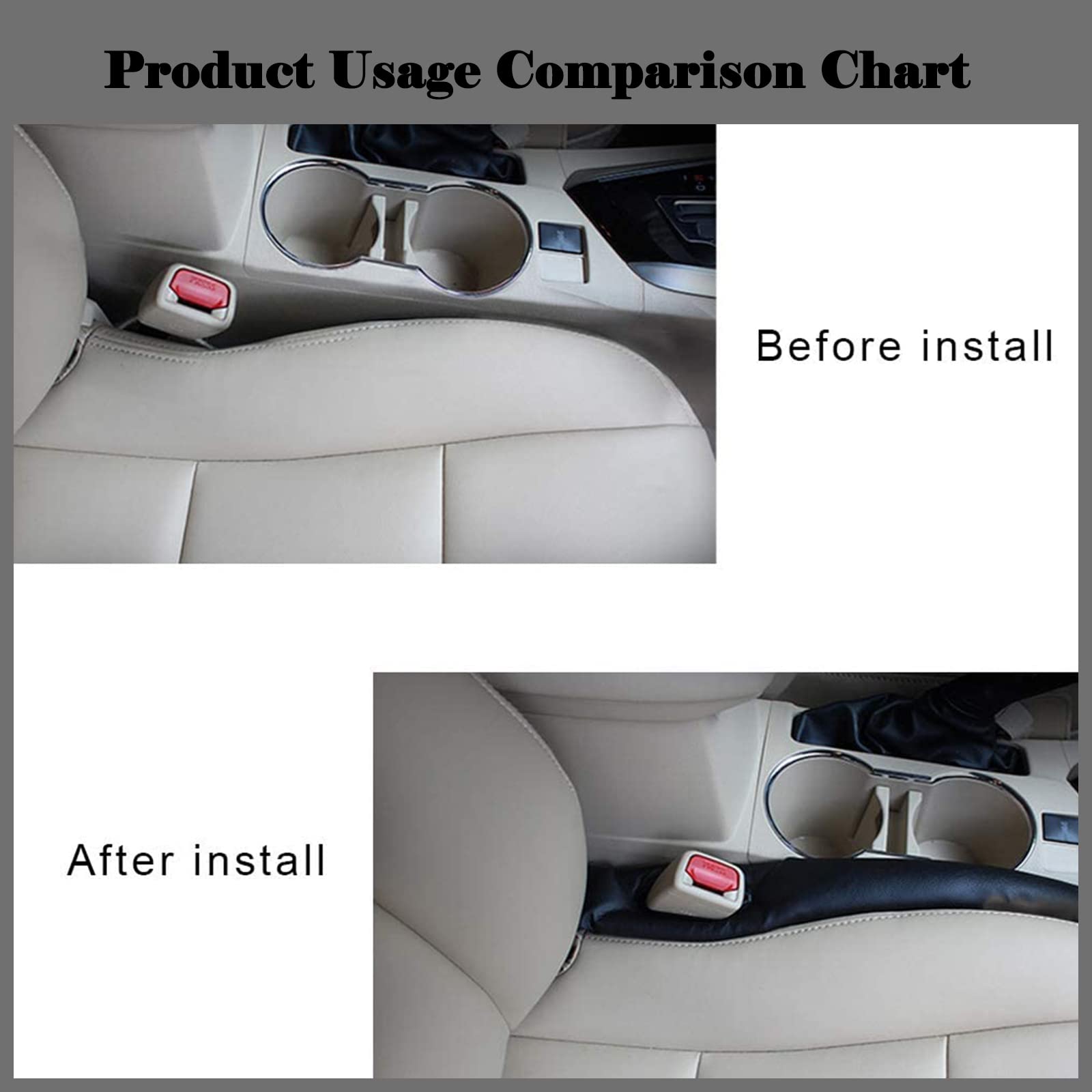 Gap Filler Pad Siège Voiture 2 Pièces - Remplisseur Espace Siège Universel Anti-Objets Tombés