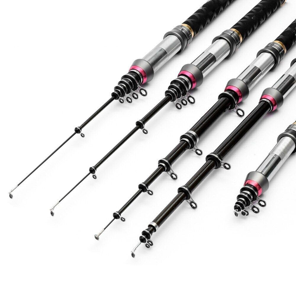 Carbon Telescopic Fishing Rod - Mini Pocket Size Ultra Light Spinning Rod 2.7m for Easy Transport and Storage - Perfect for Freshwater and Saltwater Fishing Adventures