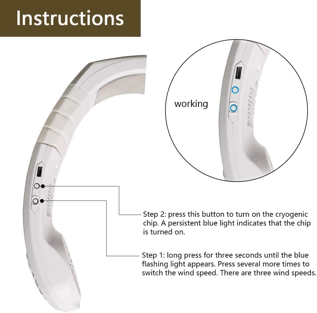 New Arrivals USB Portable 2 in 1 Air Cooler Mini Air Conditioner Neck Cooling Fan (White)