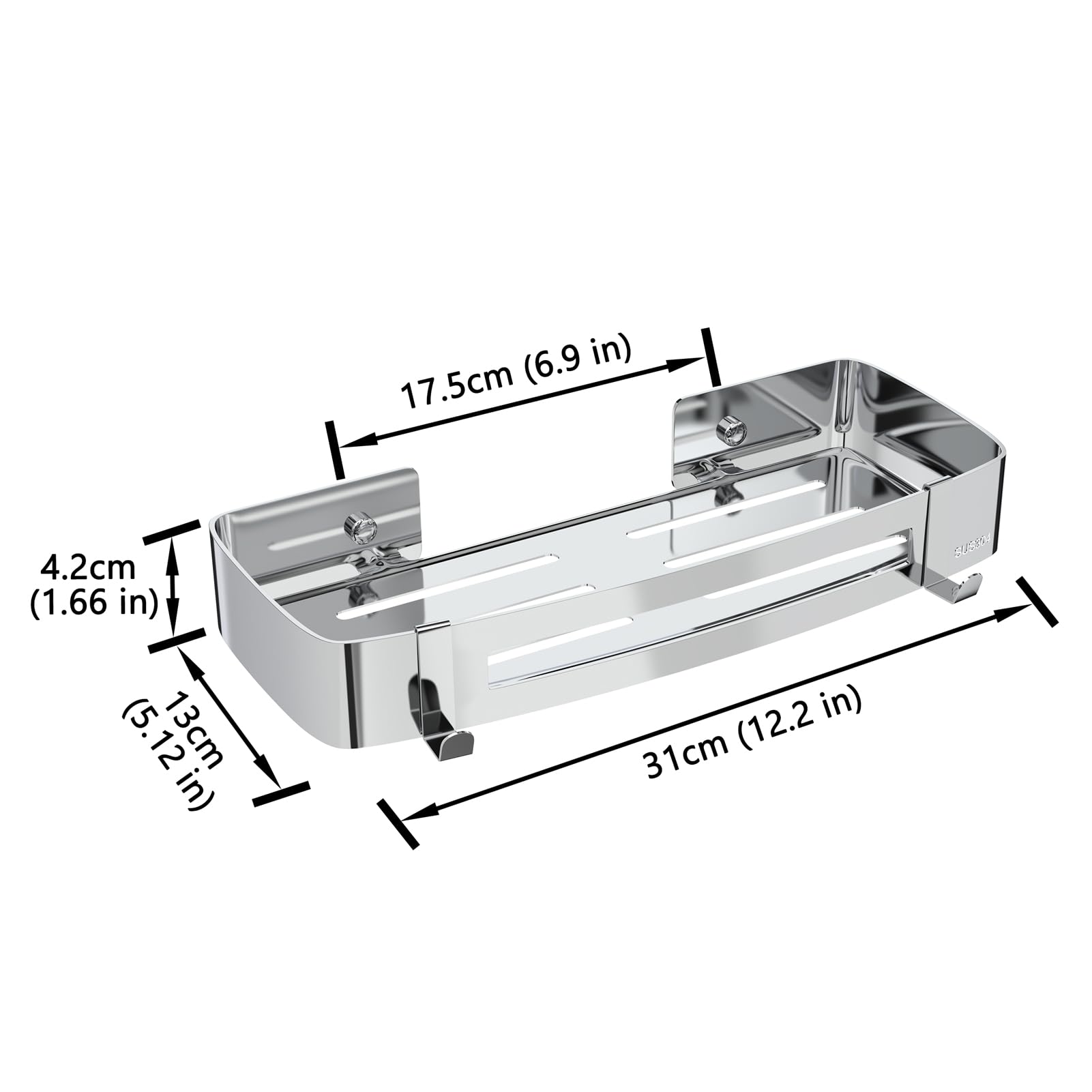 Shower Corner Shelf, Bathroom Shelves Wall Mounted No Drilling, Shower Caddy Thickened 304 Stainless Steel - Image 3
