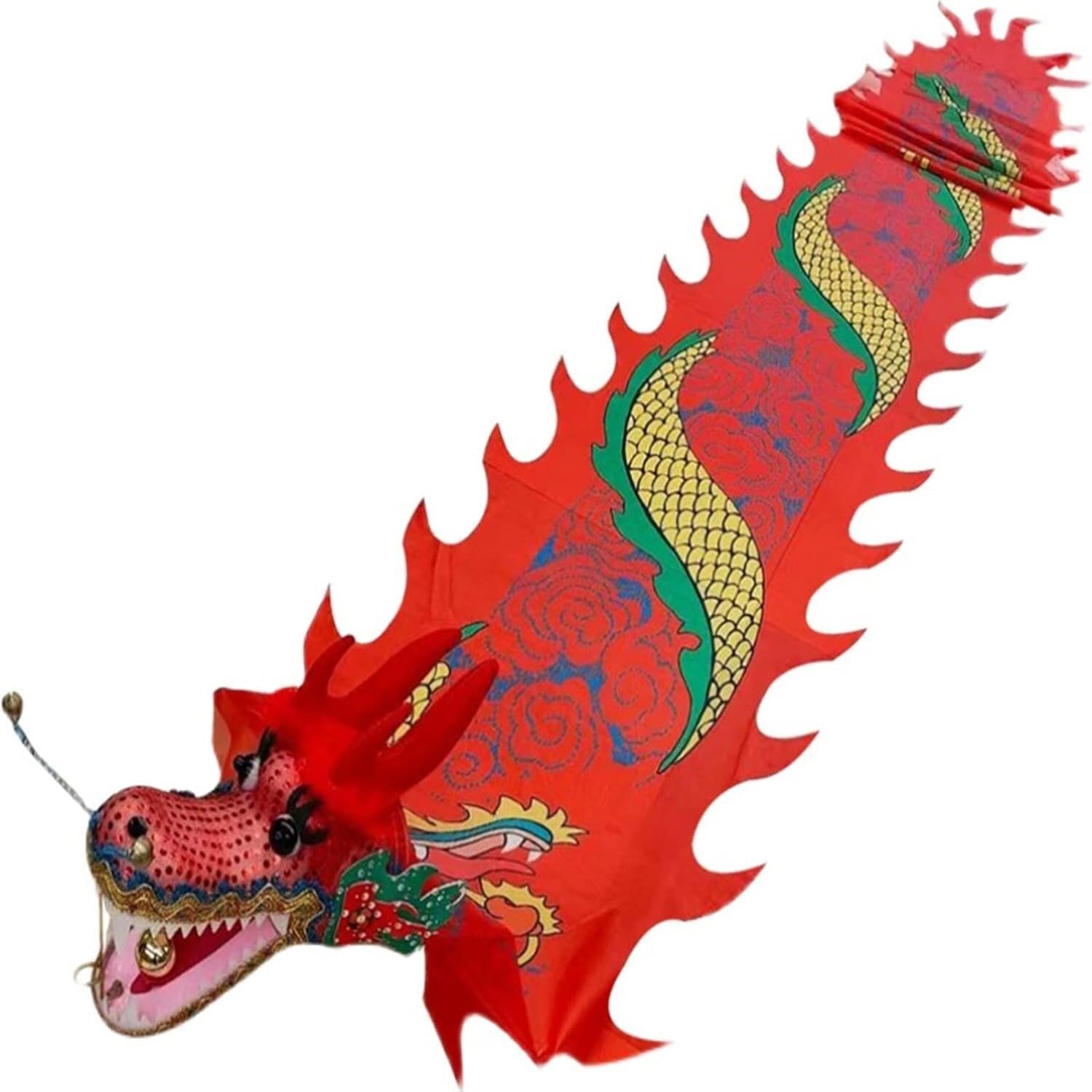 TFG - Ttfd Dragon Dance Flags for Outdoor Double-Sided Traditional Sashes, Spinning and Shaking Rhythmic Gymnastics Sashes(6m/19.7ft - Head 400G)