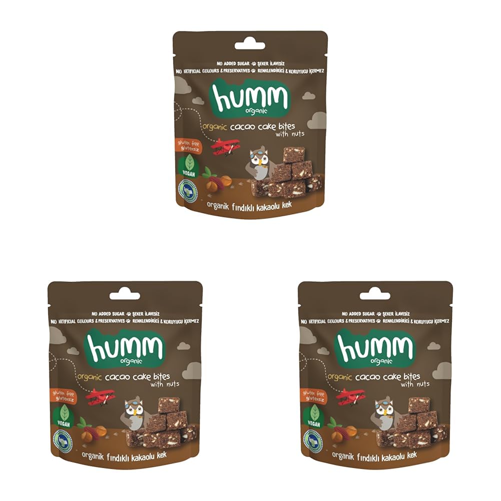 Humm Organic Glutensiz Vegan Kakaolu ve Fındıklı Kek (3 paketi)