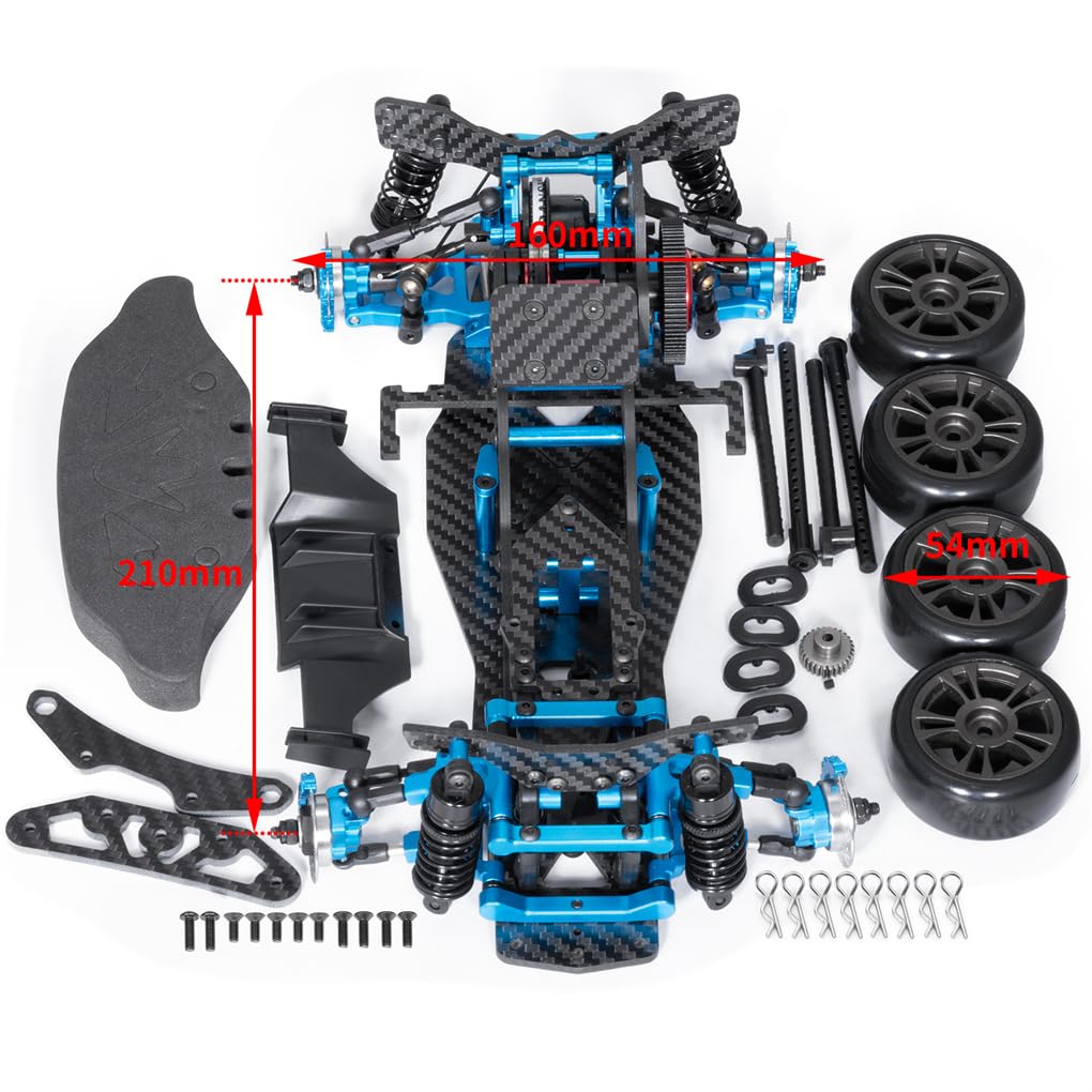 1 pz Forte Telaio Auto In Fibra di Carbonio Per D5 1/10 Veicoli On-Road Blu RC Accessori Auto Parti di Ricambio RC Aggiornamento parte