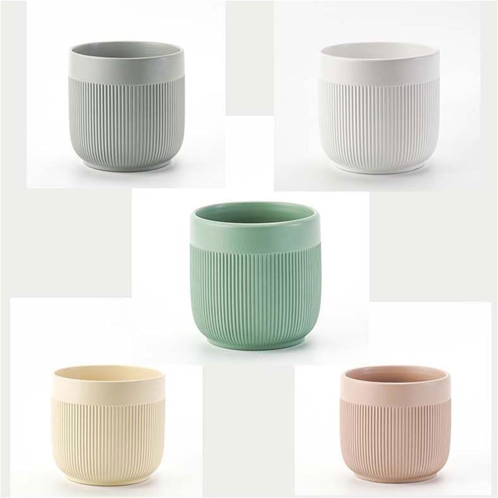 Doniczka Vintage Doniczka Ceramiczna Doniczka na rośliny ze spodkiem Otwór drenażowy Szare i czarne sadzarki Dekoracja ogrodowa(Black)